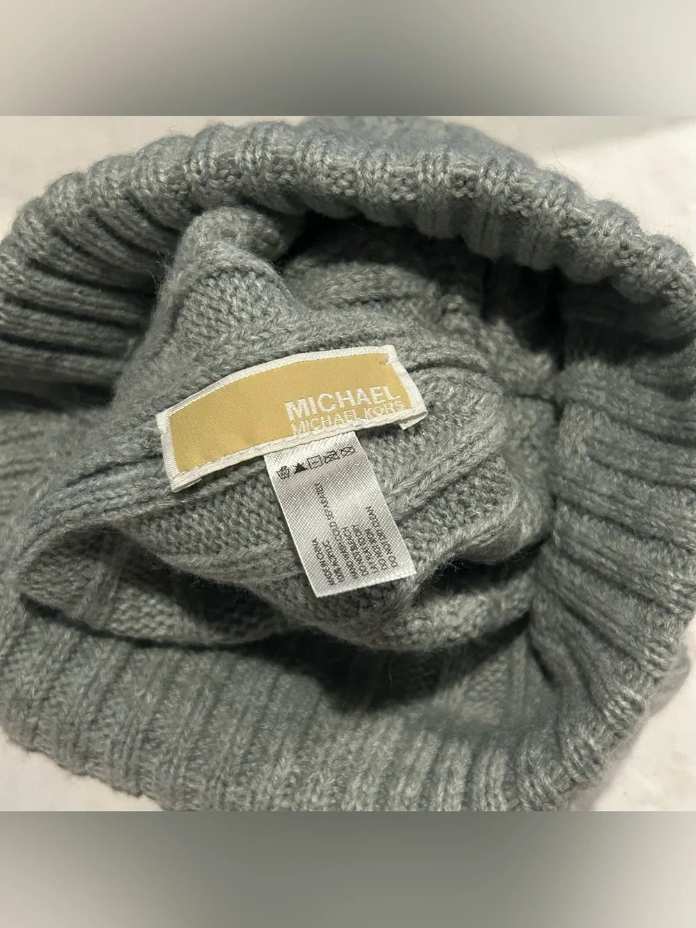 Michael Kors Kids Light Gray Pom-Pom Knit Hat